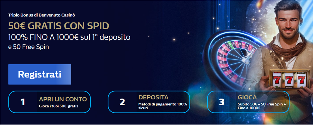 William Hill bonus 50€ gratis registrandosi con SPID + fino a 1000€ sul 1mo deposito